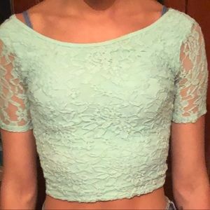 hollister mint crop top